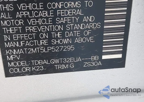 2020 Nissan Rogue Sv Fwd from USA, damaged, VIN KNMAT2MT5LP527295